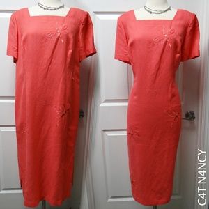 DONNA MORGAN - Vintage Embroidered Dragonfly Dress